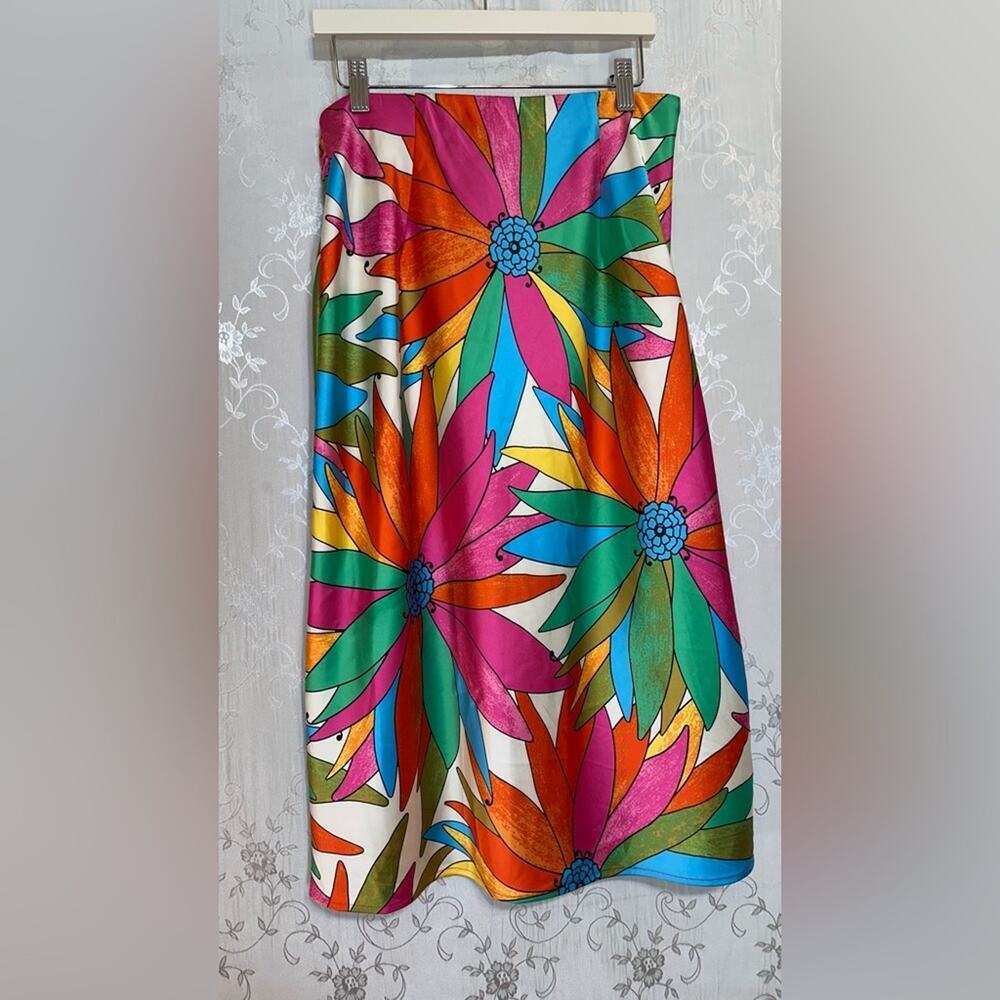 Rachel Zoe Floral Resort Wear Midi Skirt Multicolor Small - Picture 2 of 6